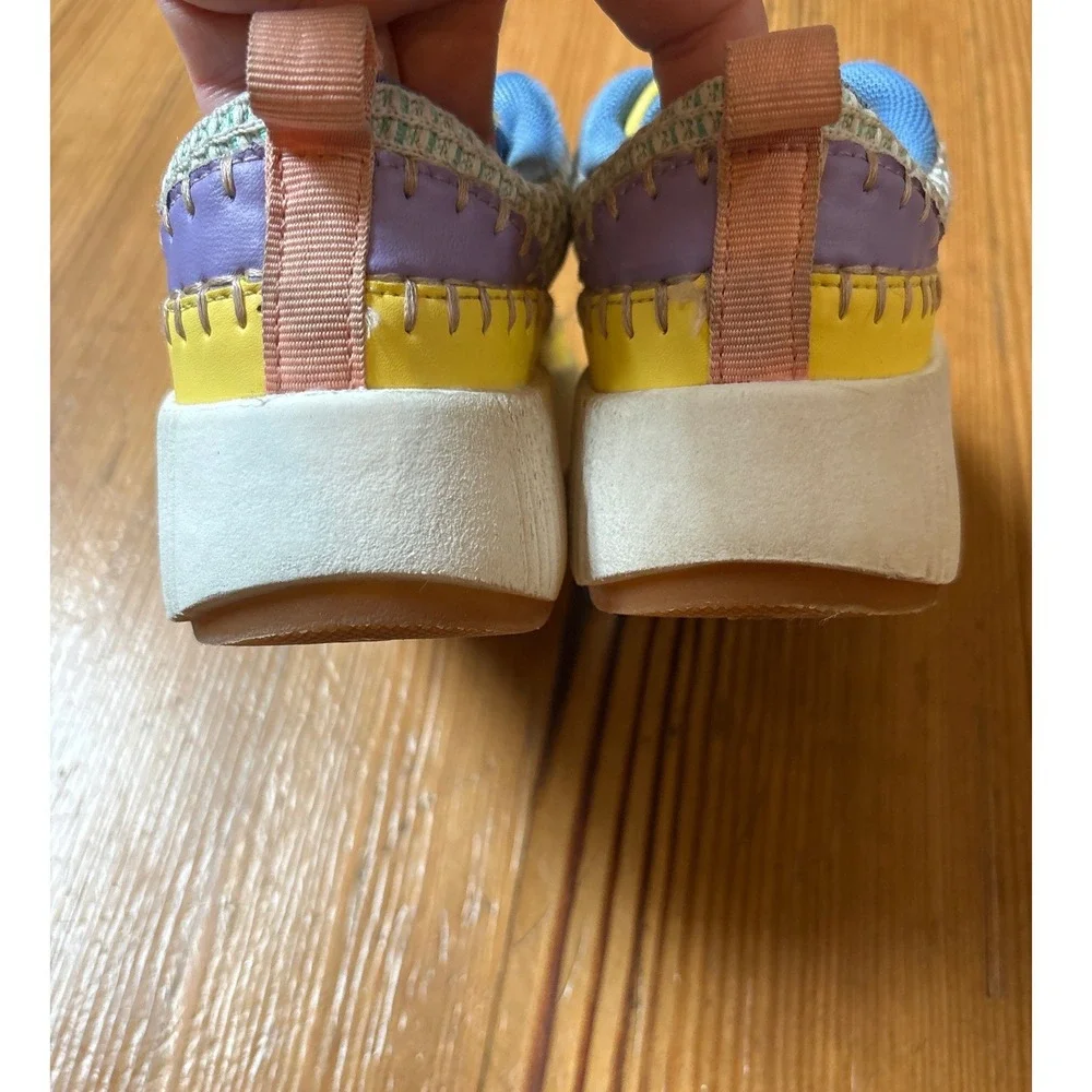 Link Platform Sneakers‎ Kids Multi-Color Woven Whipstitch Chunky SIZE 1